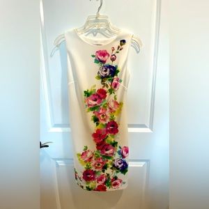 Calvin Klein dress, sleeveless white w/floral design
